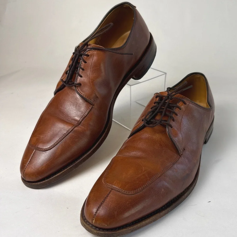 Allen Edmonds Delray Brown Leather Split Toe Derby Dress Shoes Mens 13 B 1298